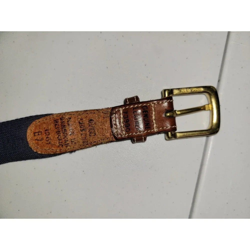 Lands End‎ Belt Woven Size 40 100cm Brass Buckle